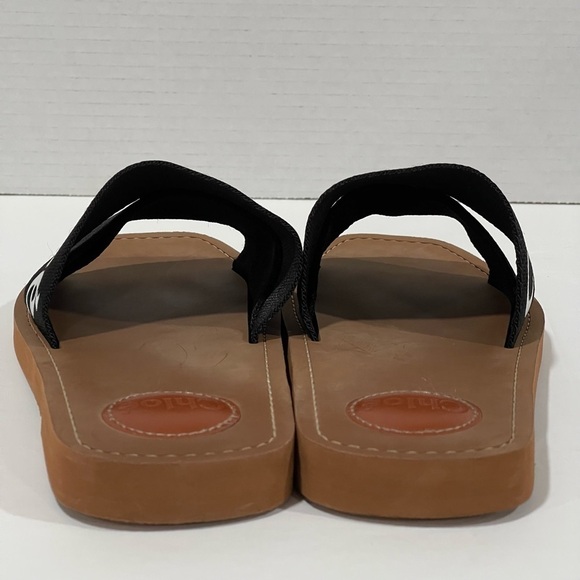 CHLOÉ LOGO SLIDE SANDAL BLACK SIZE - 9 .US/ 39.EU ($475) PRE-OWNED - Picture 11 of 14